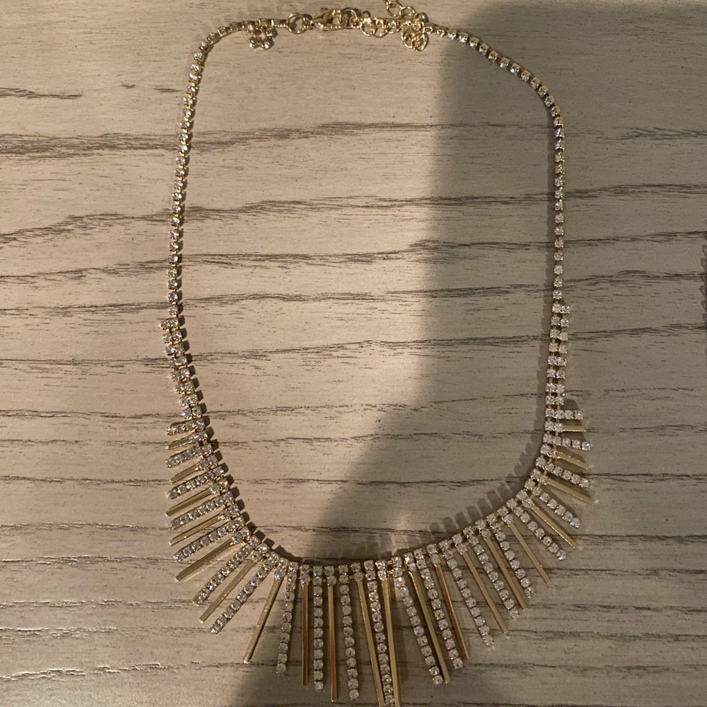Gold and rhinestone necklace